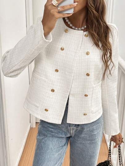 Chic und eleganter Doppelreihen Blazer für Damen von Aphrodite™.
