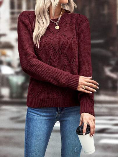 Weicher und atmungsaktiver Aphrodite™ Pointelle Strickpullover.
