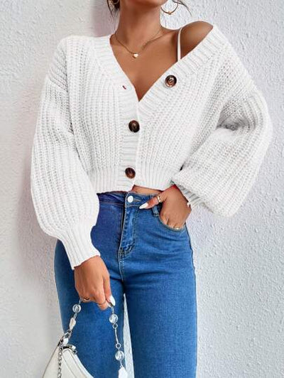 Weicher V-Ausschnitt-Cardigan mit Premium-Design.