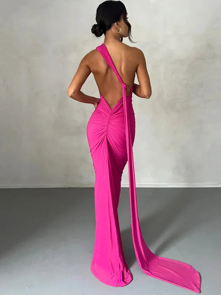 Elegantes One-Shoulder-Design-Maxi-Kleid für Damen von Aphrodite™.
