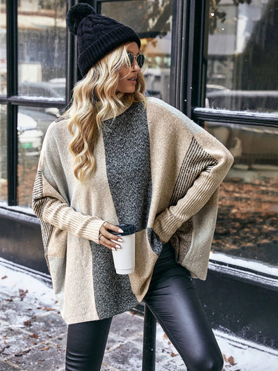 Aphrodite™ Farbblock-Rollkragenpullover für einen trendigen Winterlook.
