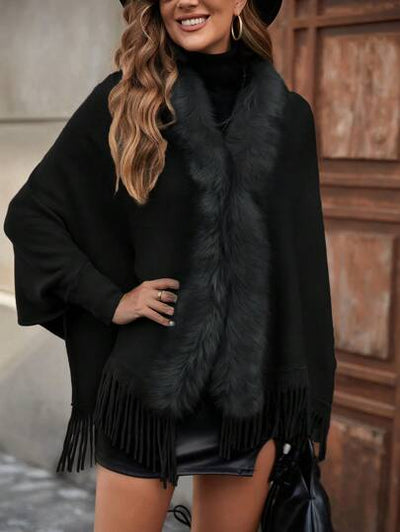 Weiche flauschige Strickjacke perfekt für den Herbst-Lagenlook.
