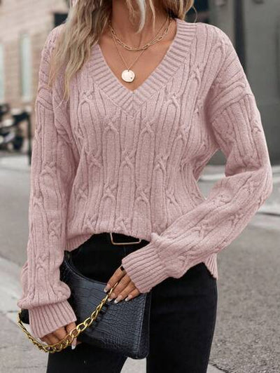 Aphrodite™ moderner und gemütlicher Zopfmuster-Pullover.
