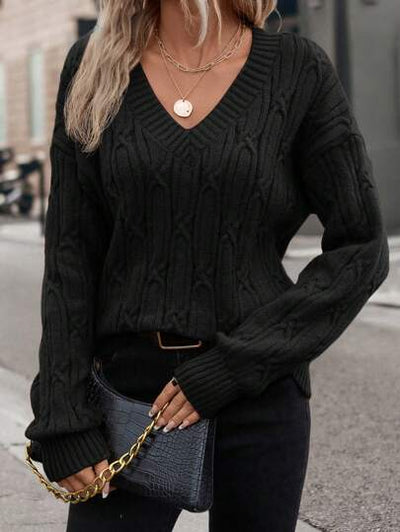 Gemütlicher und atmungsaktiver Zopfmuster-Pullover von Aphrodite™.
