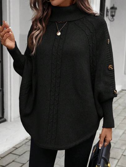 Trendiger asymmetrischer Pullover für einen modischen Winterlook.
