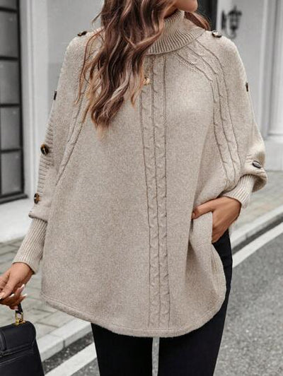 Hochgeschlossener asymmetrischer Pullover für den Winter von Aphrodite™.
