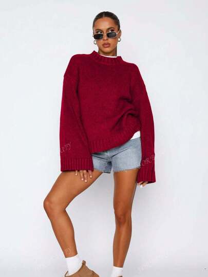 Müheloser Stil mit Aphrodite™ lockerem Strickpullover für kältere Monate.
