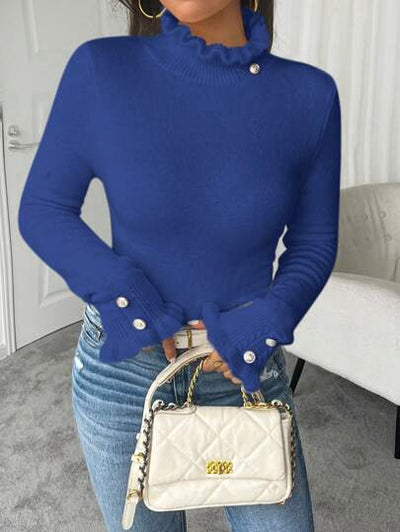 Lockerer Rollkragenpullover mit Strickdesign von Aphrodite™.
