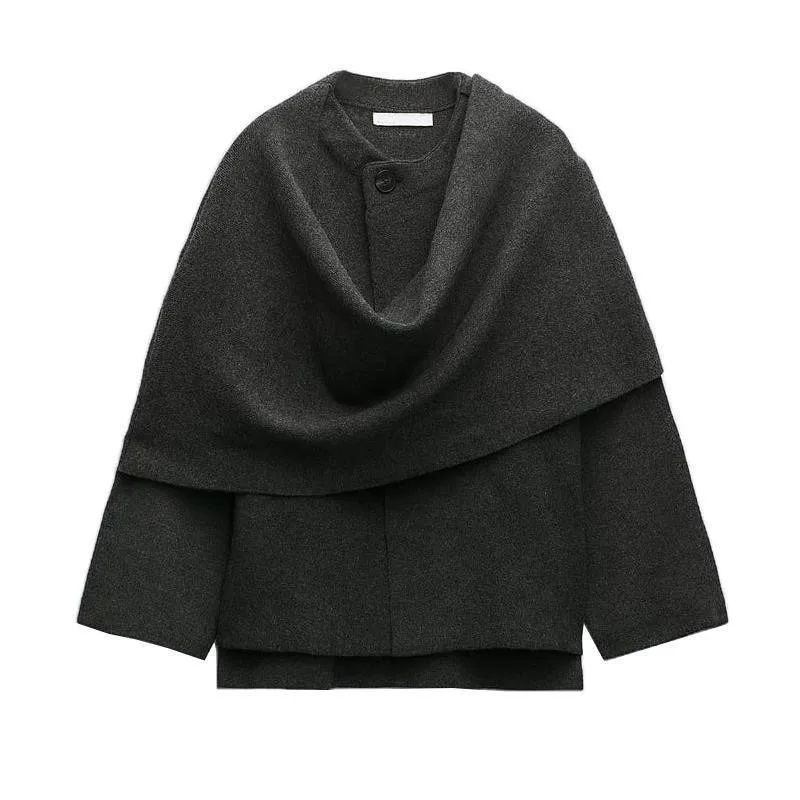 Aphrodite™ zeitloser drapierter Cape-Mantel für schicke Mode.
