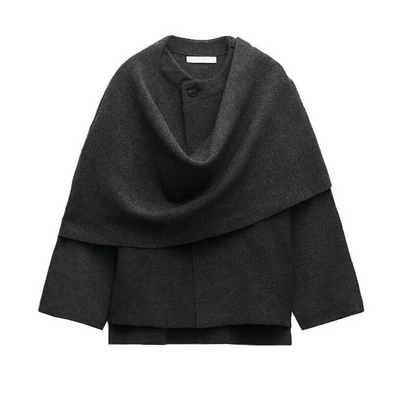 Aphrodite™ zeitloser drapierter Cape-Mantel für schicke Mode.
