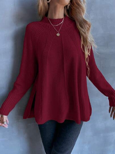 Bequemer und eleganter Aphrodite™ Schlitzsaum-Sweater.

