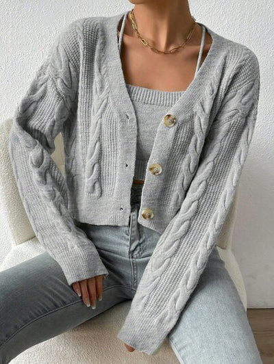Elegante Zopfstrickjacke von Aphrodite™
