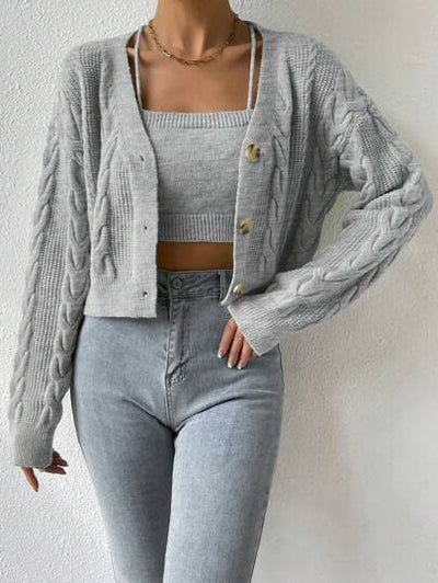 Hochwertige gestrickte Damen-Strickjacke
