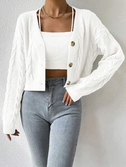 Cropped Strickjacke – perfekt für Herbst und Winter
