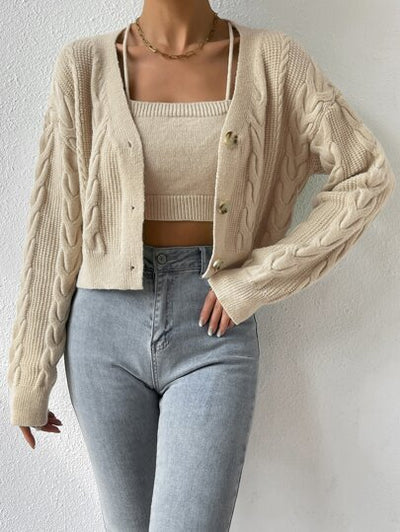 Kuschelige, cropped Strickjacke für den Alltag
