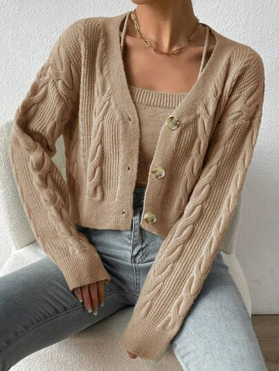 Moderne Zopfstrickjacke mit hochwertigem Material
