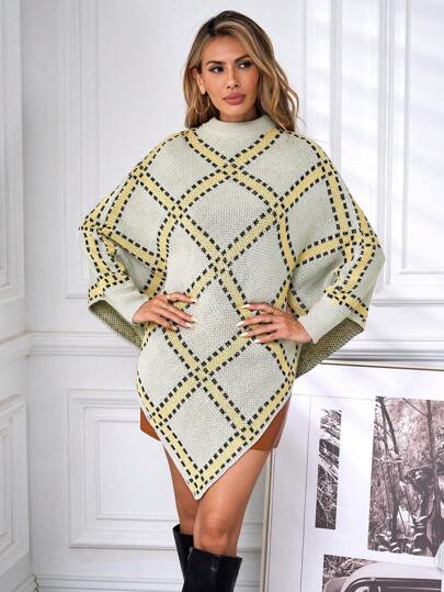 Leichter und vielseitiger gestreifter Poncho von Aphrodite™.
