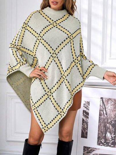 Trendiger Layering-Poncho mit markanten Streifen von Aphrodite™.
