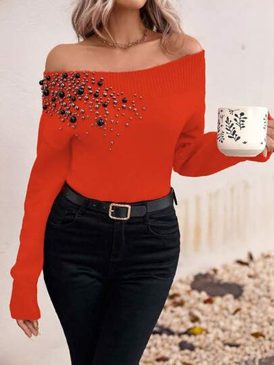 Aphrodite™ stilvoller Perlen-Pullover für einen modischen Look.
